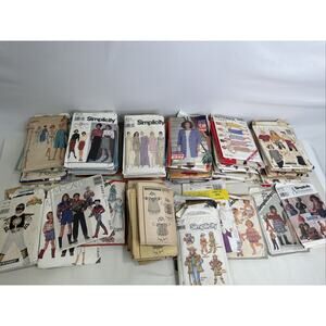 Vtg. Sewing Patterns Lot 80+Dresses Kids Dolls Pants Tops costume Baby AS IS